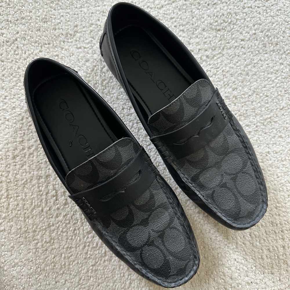 Coach Men's Black Liam Driver In Signature Jacquard